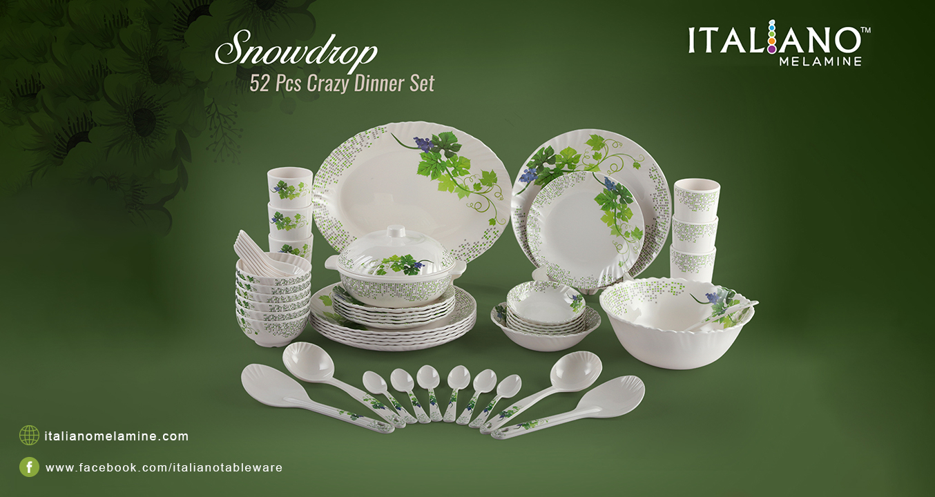 Italiano-melamine-snowdrop-dinner-set