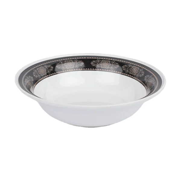 Italiano-Melamine-Rice-Bowl-10inch-Black-Gold